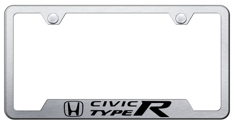 Civic Type R Cut-Out Frame - Laser Etched Brushed