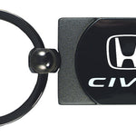 Honda Civic Two-Tone Rectangular Key Fob - Gun Metal