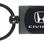 Honda Civic SI Two-Tone Rectangular Key Fob - Gun Metal