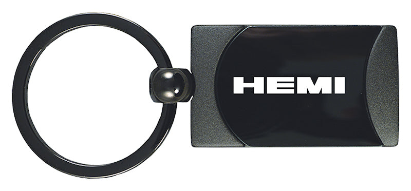 Mopar Hemi Two-Tone Rectangular Key Fob - Gun Metal