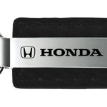Honda Carbon Fiber Leather Key Fob - Black