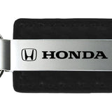 Honda Carbon Fiber Leather Key Fob - Black