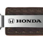 Honda Carbon Fiber Leather Key Fob - Taupe