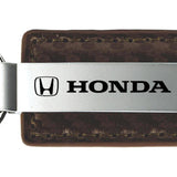 Honda Carbon Fiber Leather Key Fob - Taupe