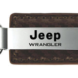 Jeep Wrangler Carbon Fiber Leather Key Fob - Taupe