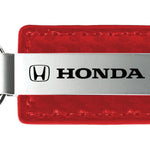 Honda Carbon Fiber Leather Key Fob - Red