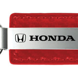 Honda Carbon Fiber Leather Key Fob - Red