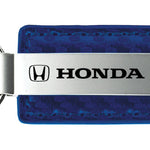 Honda Carbon Fiber Leather Key Fob - Blue