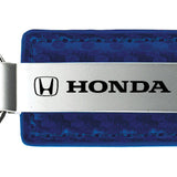 Honda Carbon Fiber Leather Key Fob - Blue