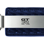 Nissan GTR Carbon Fiber Leather Key Fob - Navy