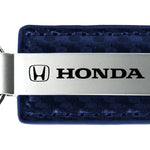 Honda Carbon Fiber Leather Key Fob - Navy