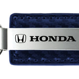 Honda Carbon Fiber Leather Key Fob - Navy