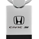 Honda Civic SI Duo Leather / Chrome Key Fob - Black