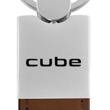 Nissan Cube Duo Leather / Chrome Key Fob - Brown