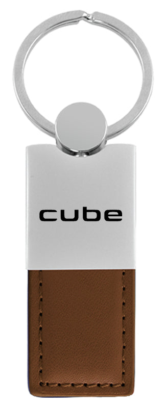 Nissan Cube Duo Leather / Chrome Key Fob - Brown