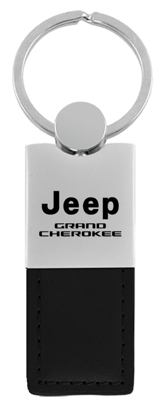 Jeep Grand Cherokee Duo Leather / Chrome Key Fob - Black