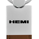 Mopar Hemi Duo Leather / Chrome Key Fob - Brown