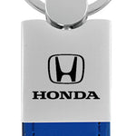 Honda Duo Leather / Chrome Key Fob - Blue