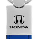 Honda Duo Leather / Chrome Key Fob - Blue