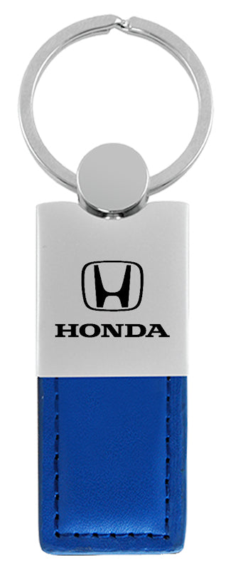 Honda Duo Leather / Chrome Key Fob - Blue