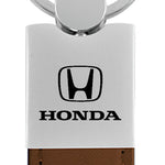Honda Duo Leather / Chrome Key Fob - Brown