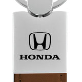 Honda Duo Leather / Chrome Key Fob - Brown