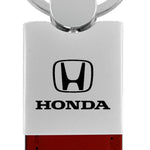 Honda Duo Leather / Chrome Key Fob - Burgundy