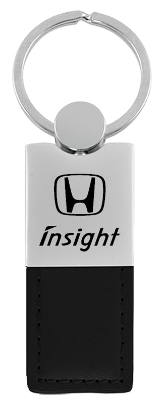 Honda Insight Duo Leather / Chrome Key Fob - Black