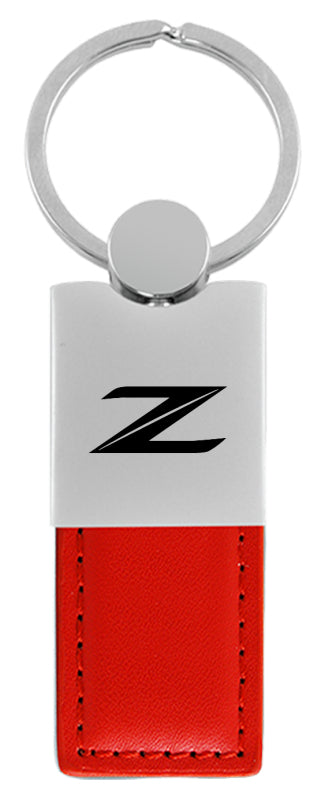 Nissan Z (New) Duo Leather / Chrome Key Fob - Red