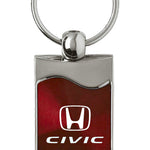Honda Civic Rectangular Wave Key Fob - Burgundy