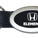 Honda Element Oval Leather Key Fob - Black