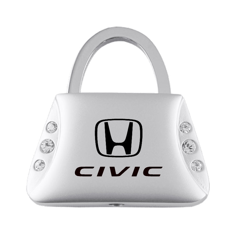 Honda Civic Jeweled Purse Key Fob - Silver