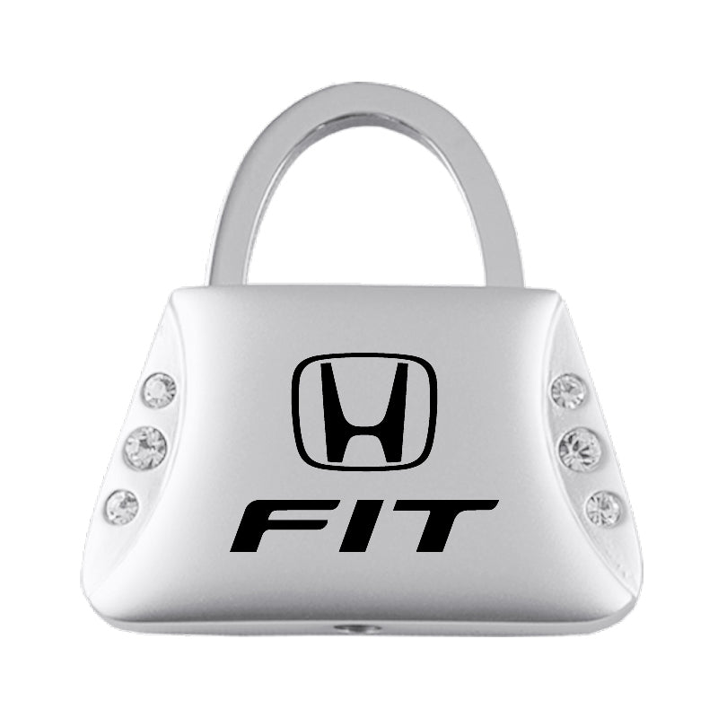 Honda Fit Jeweled Purse Key Fob - Silver