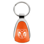 Ram Head Teardrop Key Fob - Orange