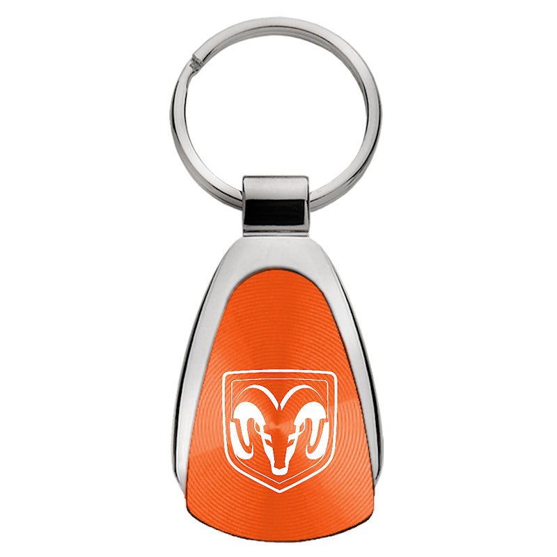 Ram Head Teardrop Key Fob - Orange