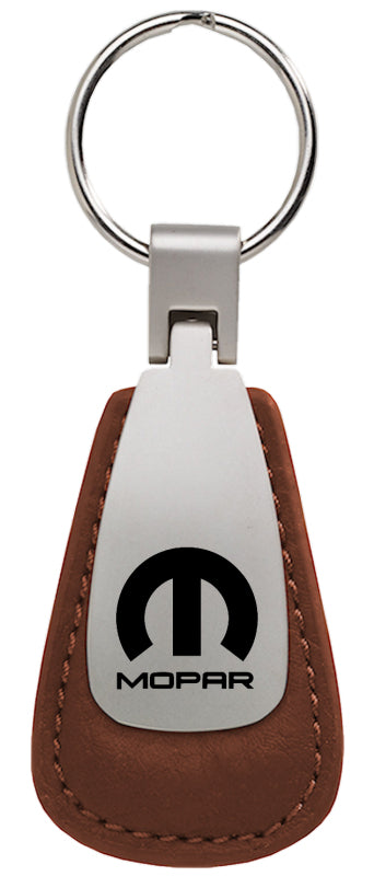 Mopar Leather Teardrop Key Fob - Brown