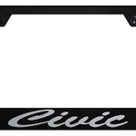 Civic Script Stainless Steel Frame - Laser Etched Black