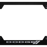 Dodge Stripe Steel Wide Body Frame - Laser Etched Black