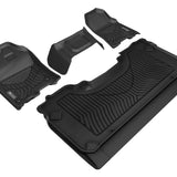 All-Weather Custom-Fit Floor Mats for Dodge Ram 1500 Crew Cab 2019-2024 with Non-Slip Backing - Black - 1st Row 2nd Row