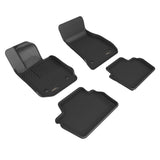 All-Weather Custom-Fit Floor Mats for BMW 4 Series (G22) 2021-2025 with Non-Slip Backing - Black - 1st Row 2nd Row