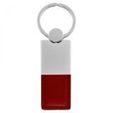 Blank Duo Leather / Chrome Key Fob - Burgundy