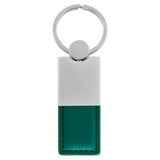 Blank Duo Leather / Chrome Key Fob - Green