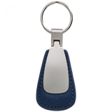 Blank Leather Teardrop Key Fob - Blue