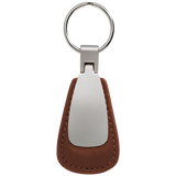 Blank Leather Teardrop Key Fob - Brown