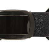 Blank Leather Tri-Ring Key Fob - Gun Metal