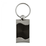 Blank Rectangular Wave Key Fob - Black