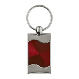 Blank Rectangular Wave Key Fob - Burgundy
