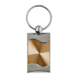 Blank Rectangular Wave Key Fob - Gold
