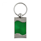 Blank Rectangular Wave Key Fob - Green
