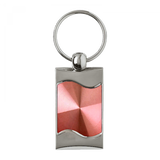 Blank Rectangular Wave Key Fob - Pink